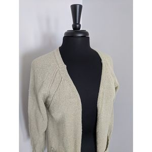 Green Long Cardigan with Pockets